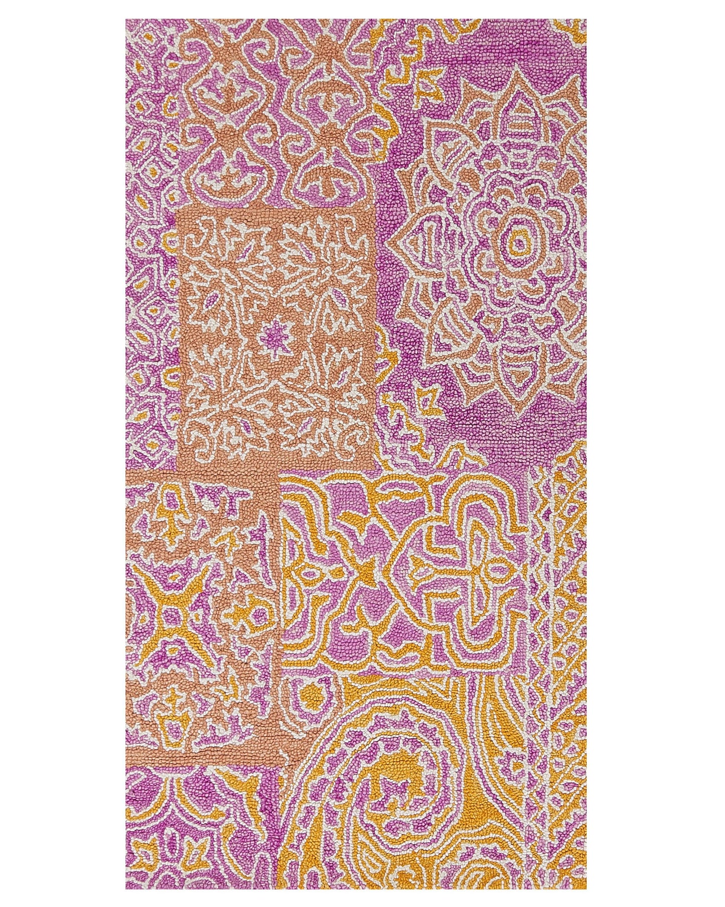 Multicolor Wool Area Rug 80 x 150cm Oriental Pattern for Living Room Decor