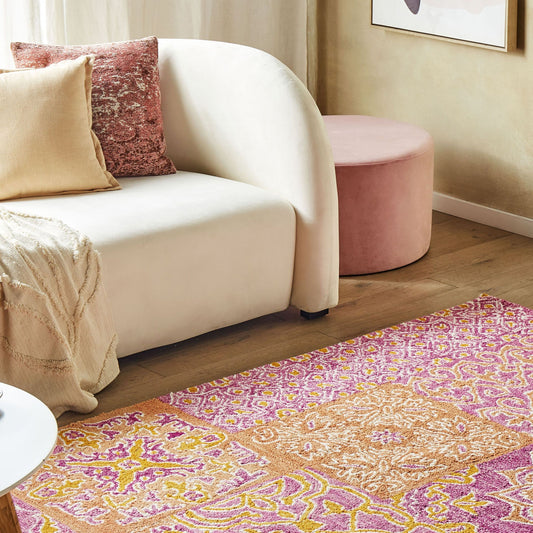 Multicolour Wool Area Rug 140 x 200cm Oriental Pattern