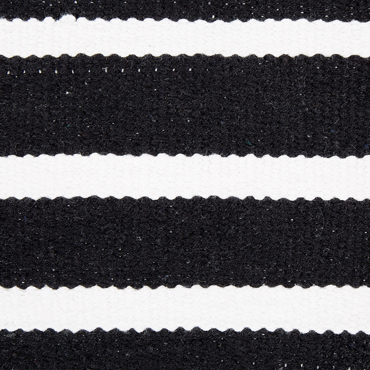 Boho Cotton Floor Cushion 50 x 50 x 20cm Black White Striped Pouffe For Living Room Cozy Accent