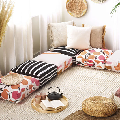 Floor Cushion Multicolour Cotton 50 x 50cm Fruits Pattern