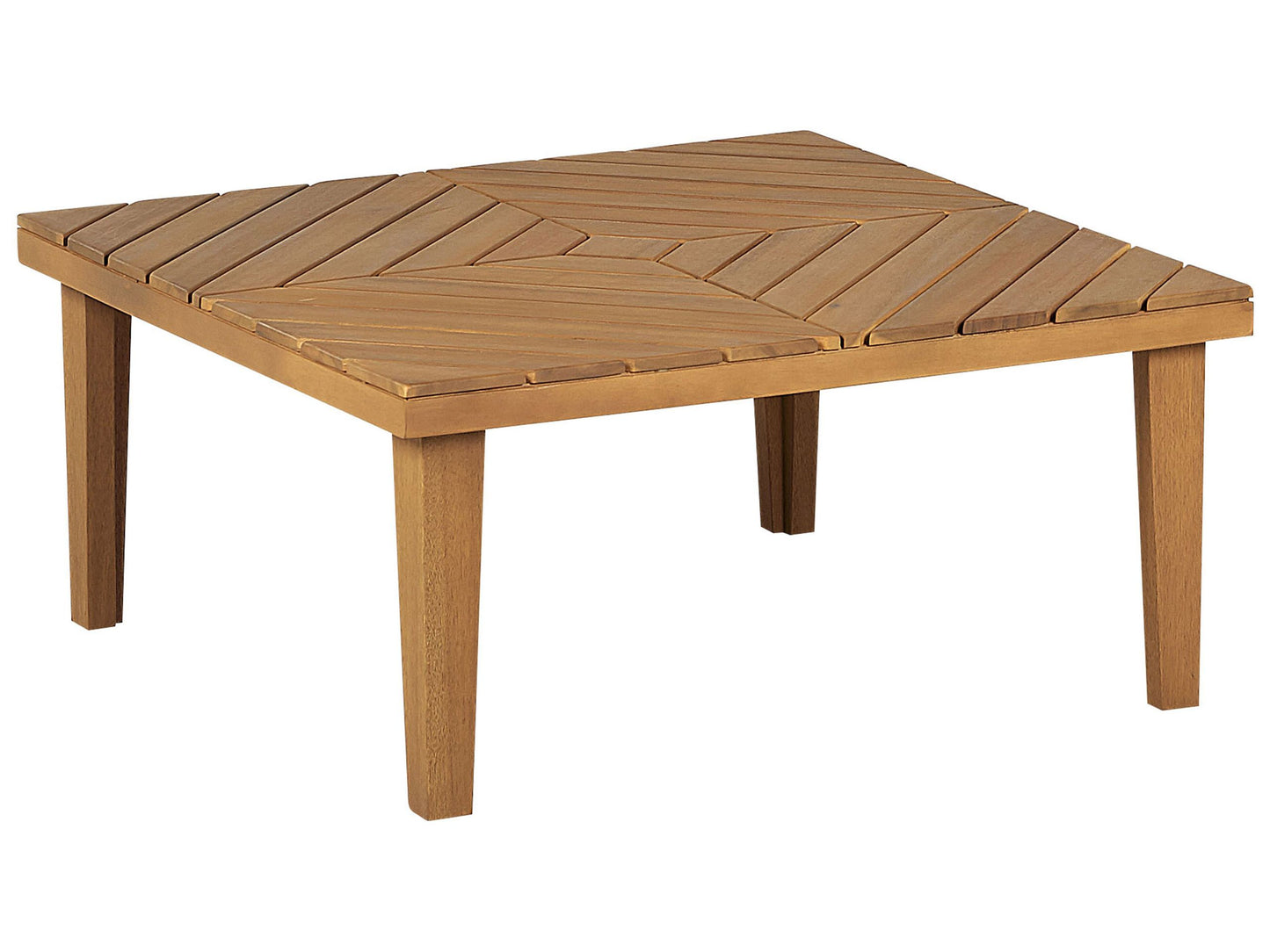 Outdoor Coffee Table Light Acacia Wood 70 x 70 Slatted Top