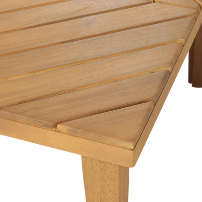 Outdoor Coffee Table Light Acacia Wood 70 x 70 Slatted Top