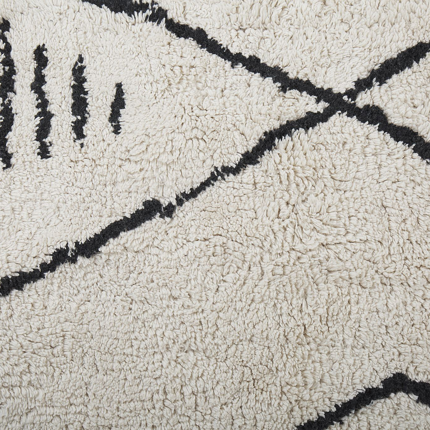 Rug Off White Black Cotton 160 X 230cm Geometric Pattern Tassels Oriental