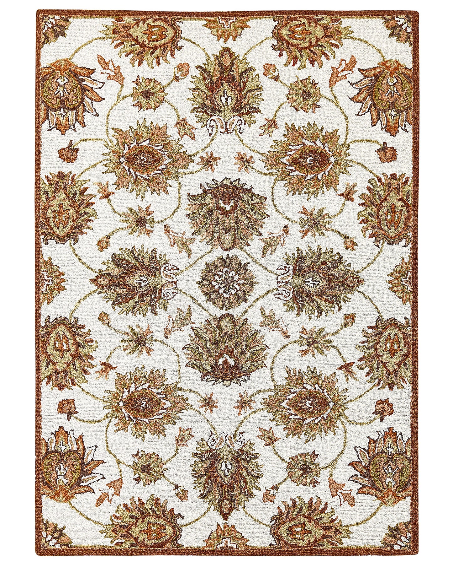 Area Rug 160 x 230cm Wool Beige Brown Hand Tufted Oriental