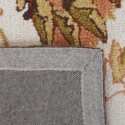 Heritage Wool Area Rug 200 x 200cm Beige Brown Oriental Pattern Thick Pile