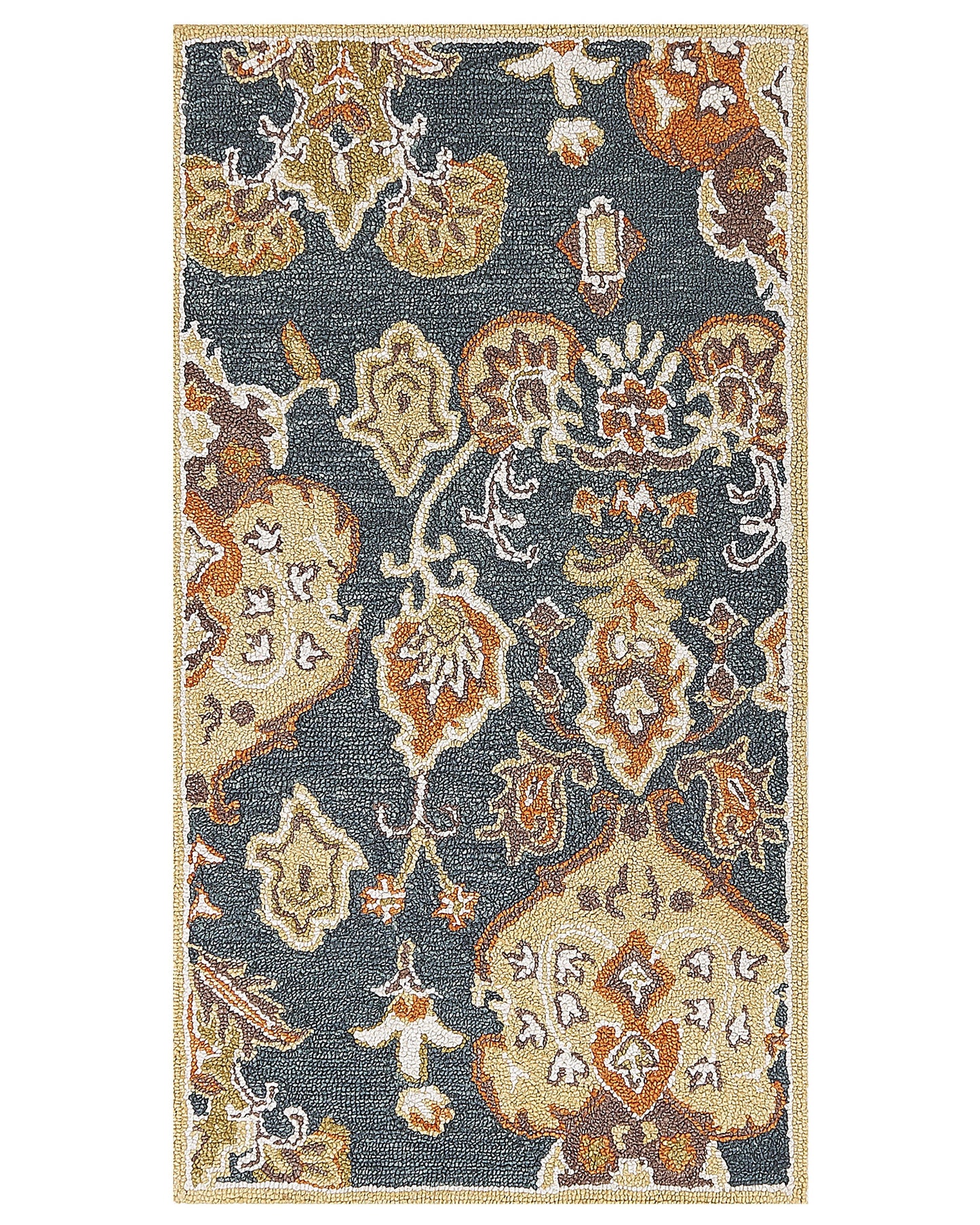 Multicolour Wool Persian Inspired Pattern Oriental Area Rug 80 x 150cm Thick Dense Pile