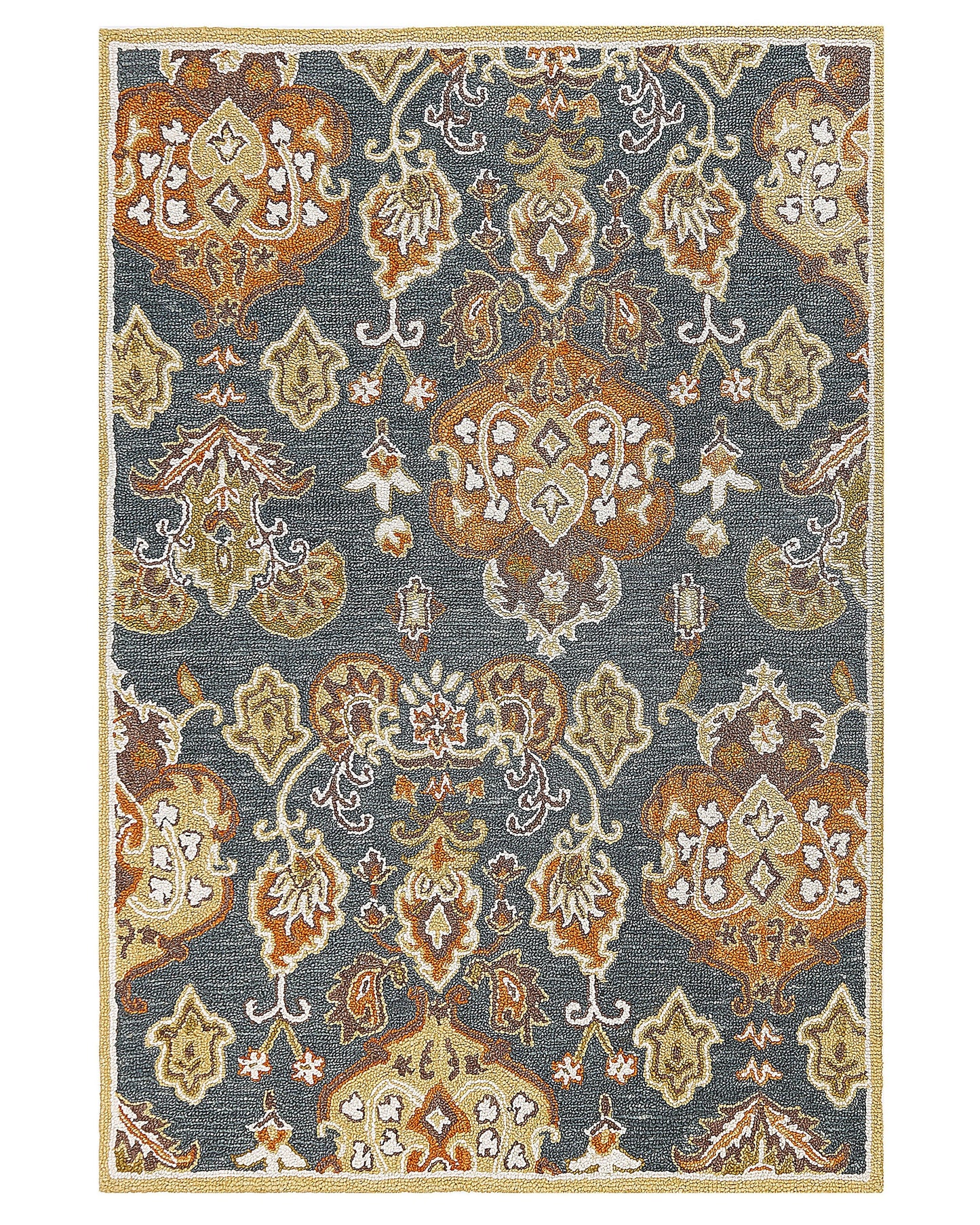 Multicolor Wool Area Rug 140 x 200cm Thick Dense Pile Oriental Pattern Design
