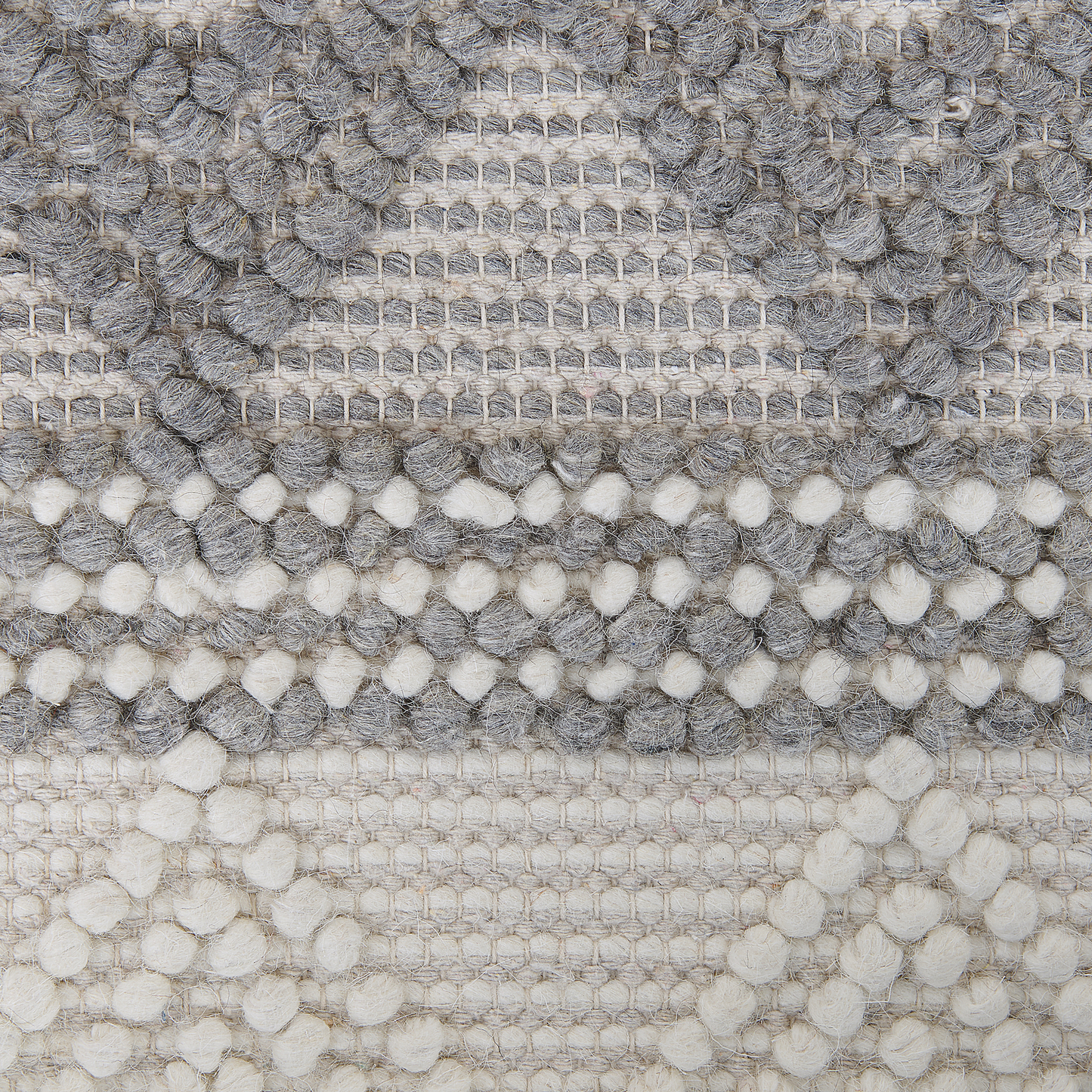Handwoven Area Rug 80 x 150cm Light Beige Grey Wool Polyester Geometric Boho