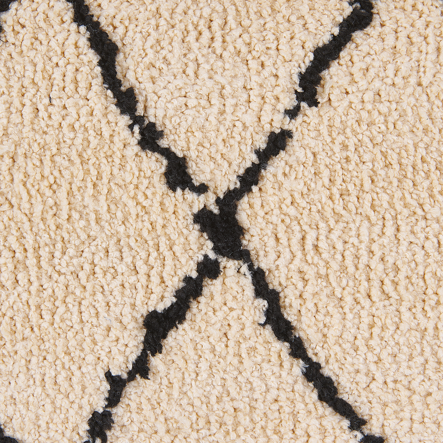 Geometric Beige Black Area Rug 80 x 150cm