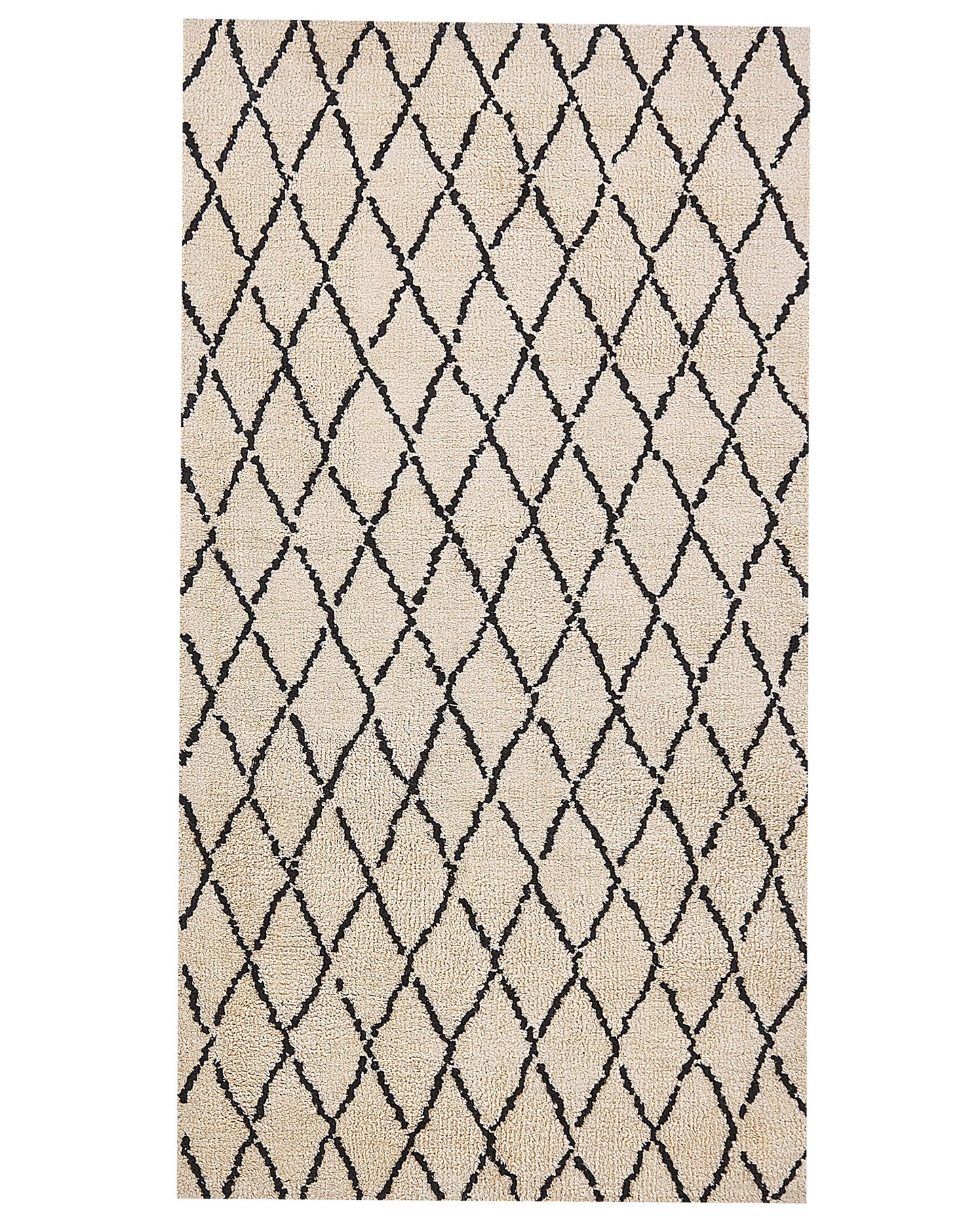 Beige and Black Geometric Area Rug 80 x 150cm Modern Living