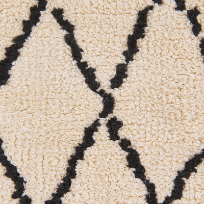 Beige and Black Geometric Area Rug 80 x 150cm Modern Living