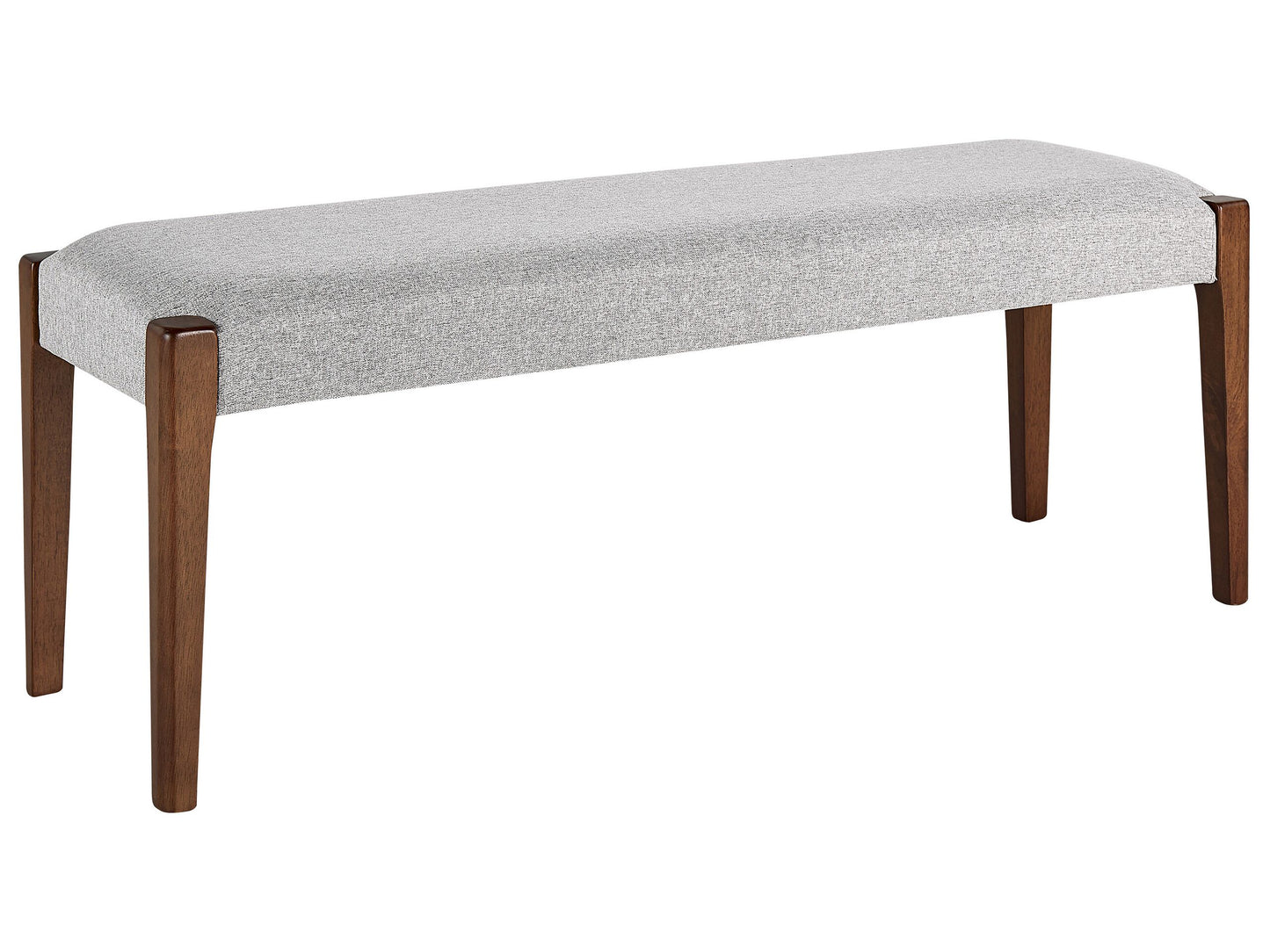 Hallway Bench Dark Wood Grey Upholstered Seat