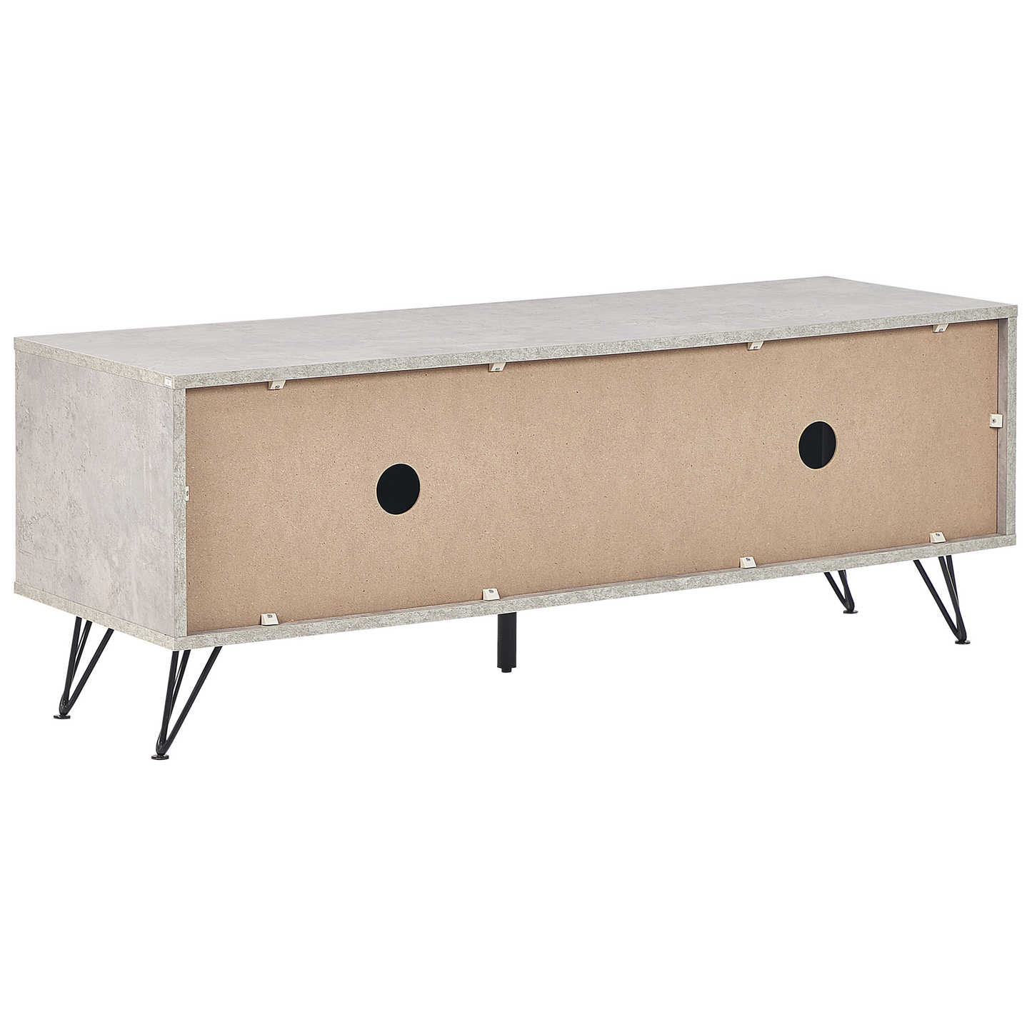 Concrete TV Stand For 55 Inch TV With 2 Cabinets And Cable Management
