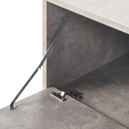 Concrete TV Stand For 55 Inch TV With 2 Cabinets And Cable Management