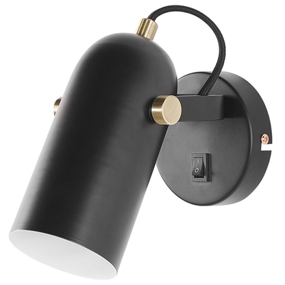 Black Wall Lamps Set Of 2 17cm Adjustable Spotlight