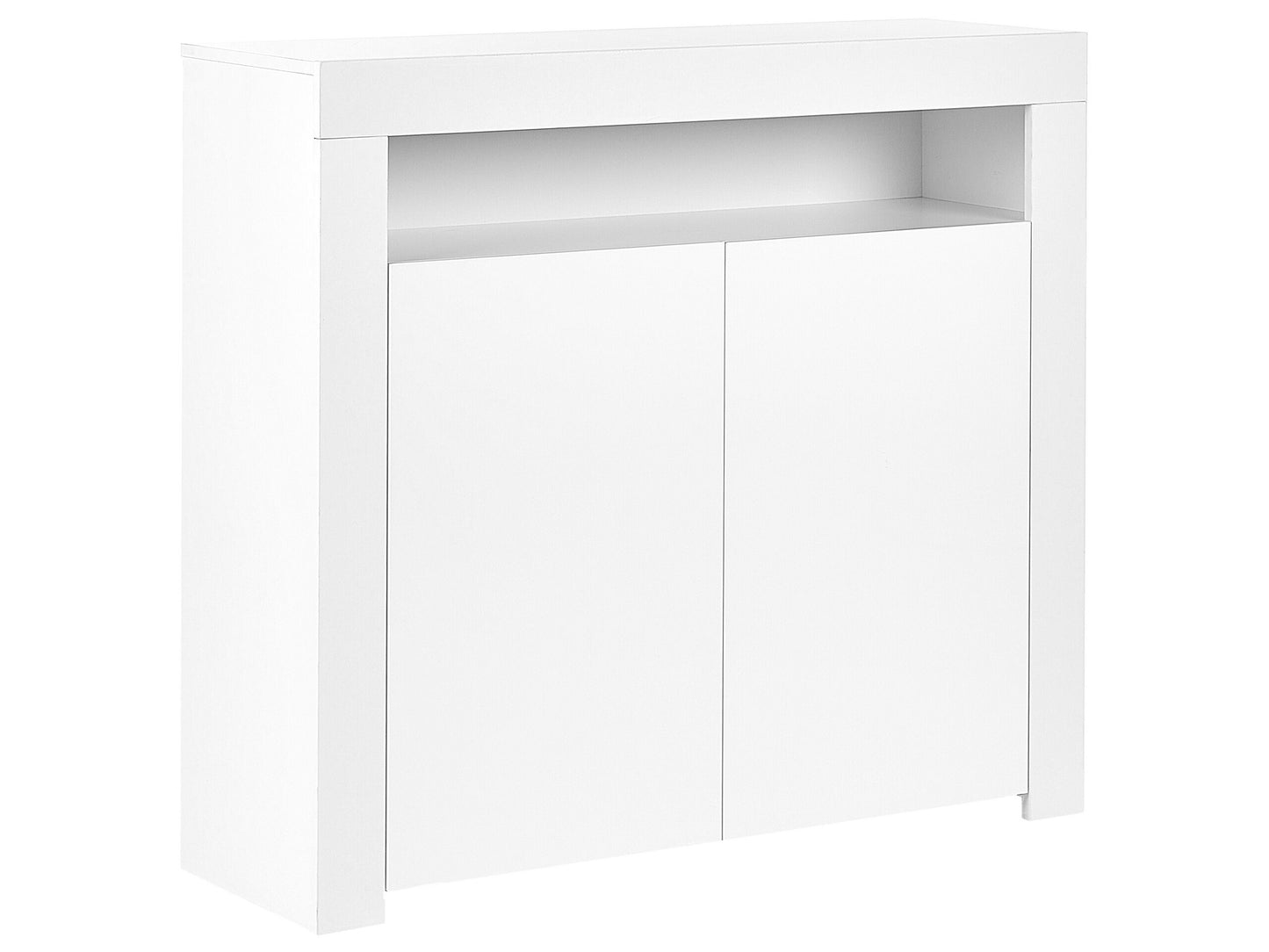 CasaNova White 2 Door Sideboard With LED Lighting And 4 Shelves