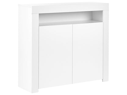 CasaNova White 2 Door Sideboard With LED Lighting And 4 Shelves