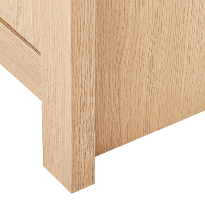 Light Brown 2 Door Sideboard With 3 Drawers Traditional Style Storage Particle Board