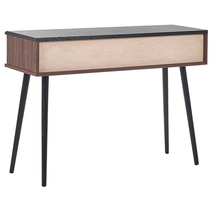 Console Table 110 x 40cm Dark Brown Rustic Sliding Door Cabinet