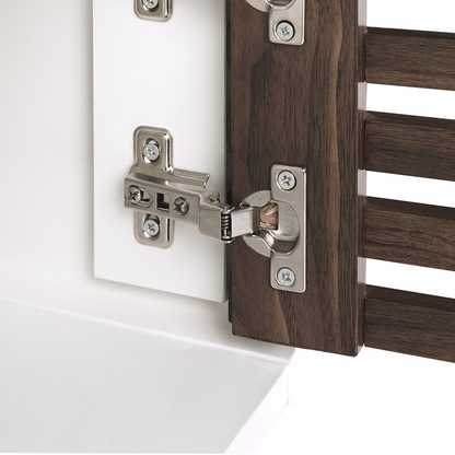 White Finish Bedside Table Modern 50 x 40 x 45cm Rustic Slatted Doors Cabinet