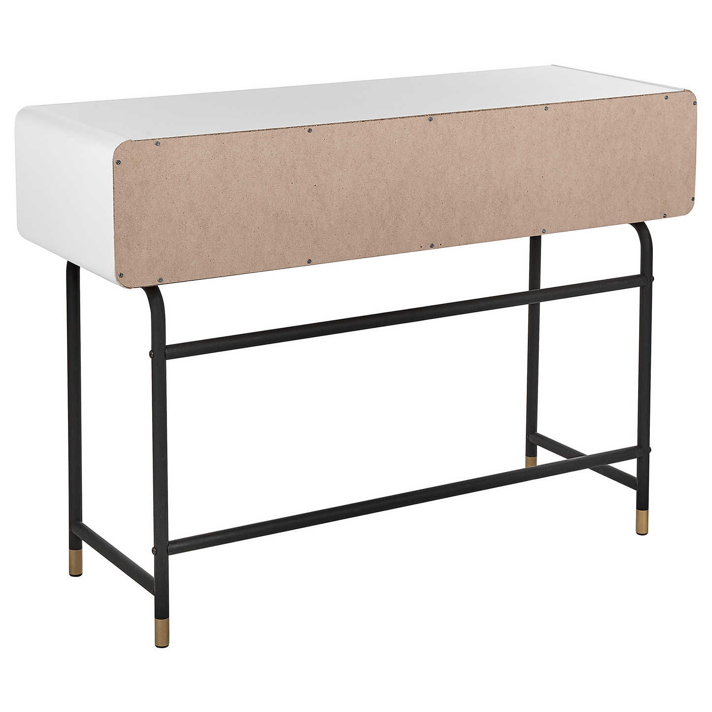 Console Table White Finish 104 x 40cm Rustic Sliding Doors
