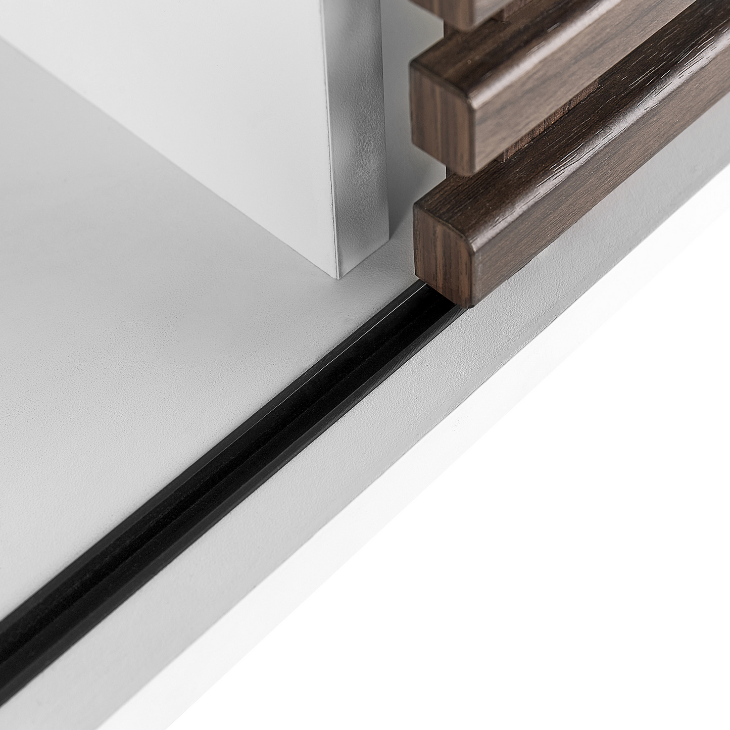 Console Table White Finish 104 x 40cm Rustic Sliding Doors