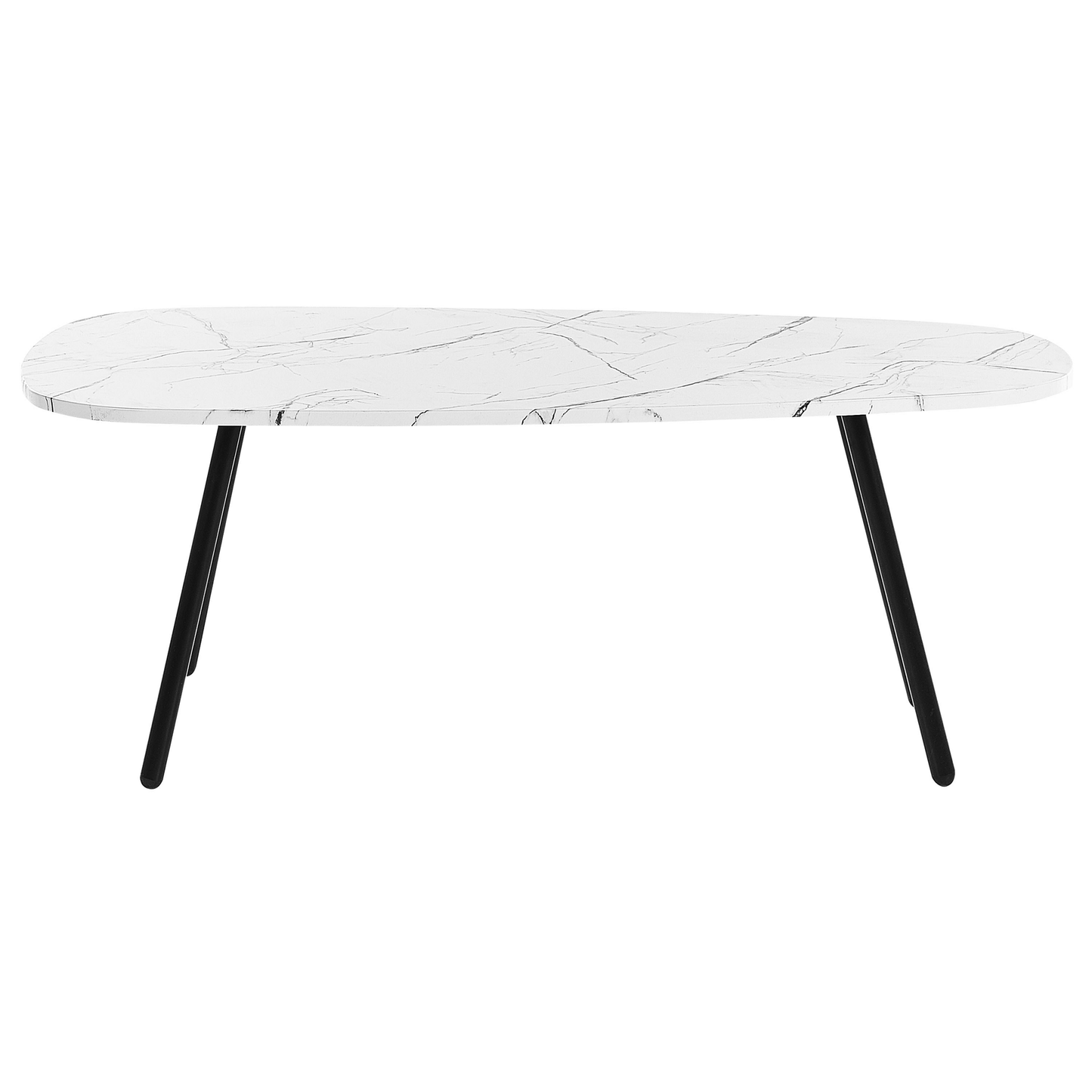 NovaHome White Coffee Table With Black MDF Iron Legs 110x60