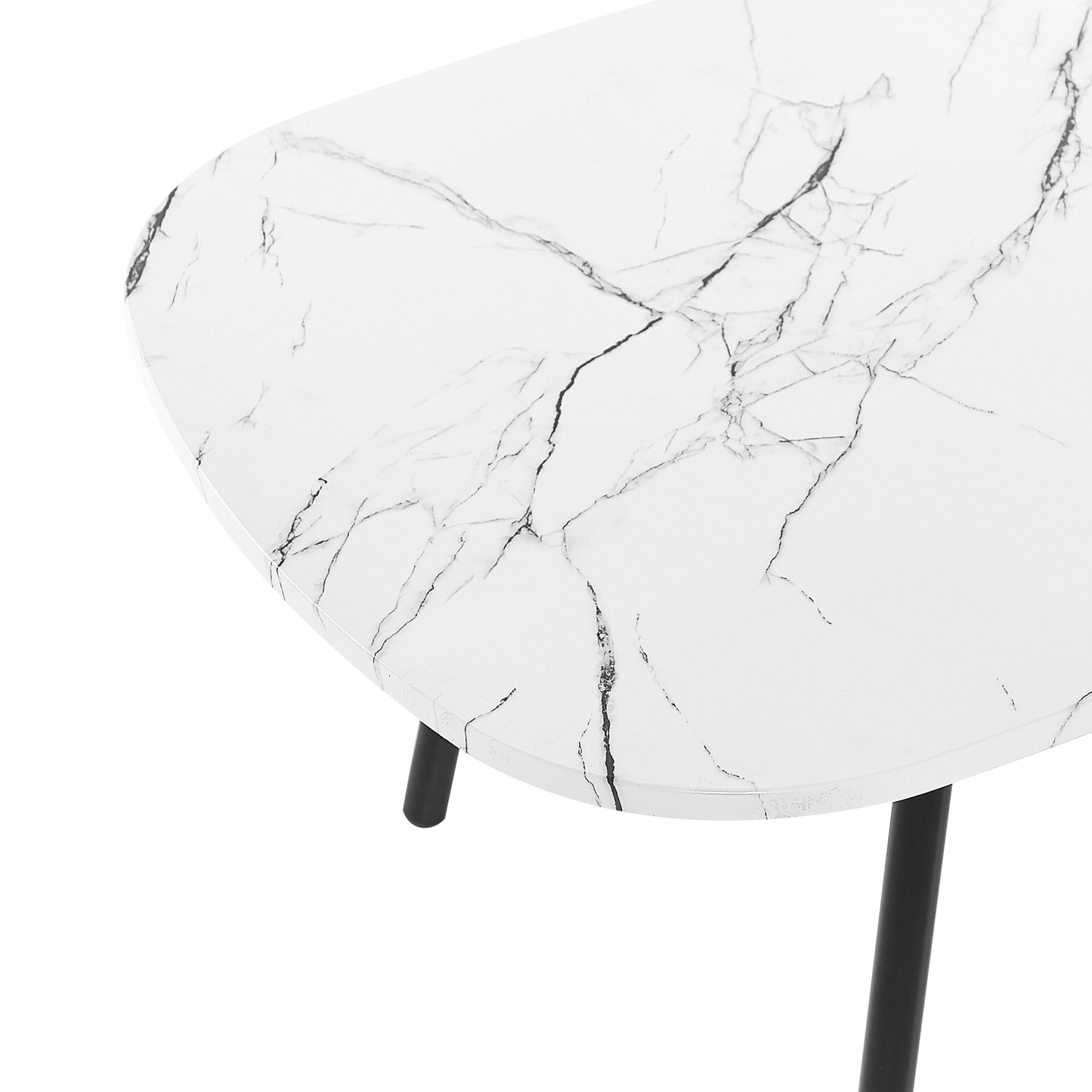 NovaHome White Coffee Table With Black MDF Iron Legs 110x60