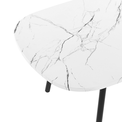 NovaHome White Coffee Table With Black MDF Iron Legs 110x60