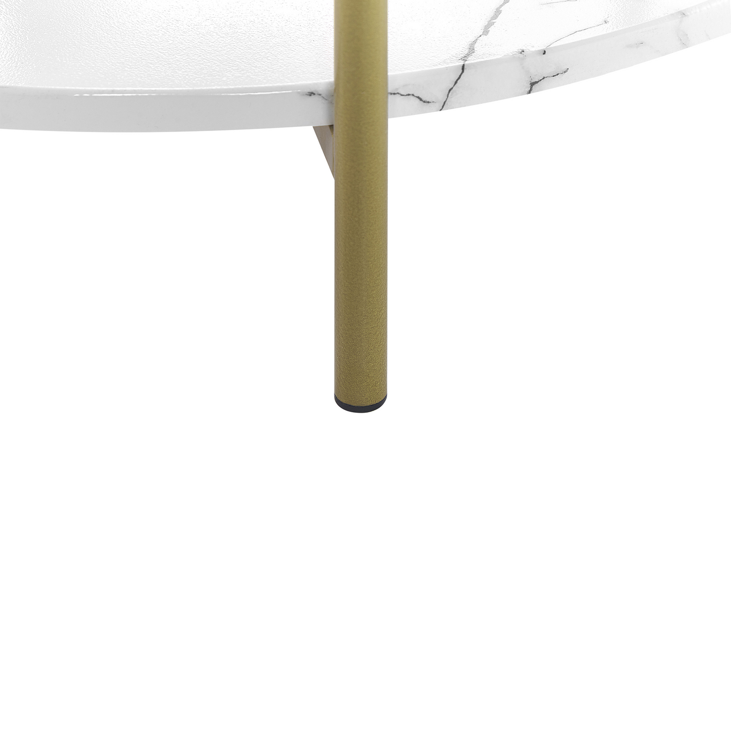 Glamour Home White And Gold Side Table MDF Iron 40cm With Shelf