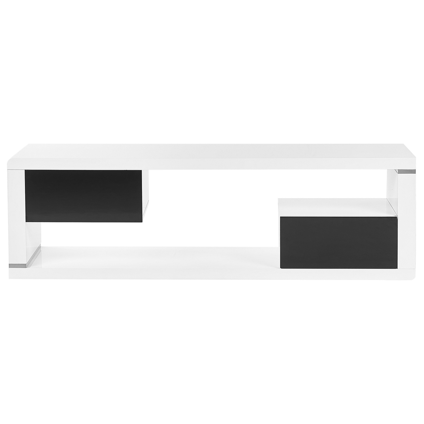 Brand TV Stand White And Black High Gloss MDF With 2 Drawers