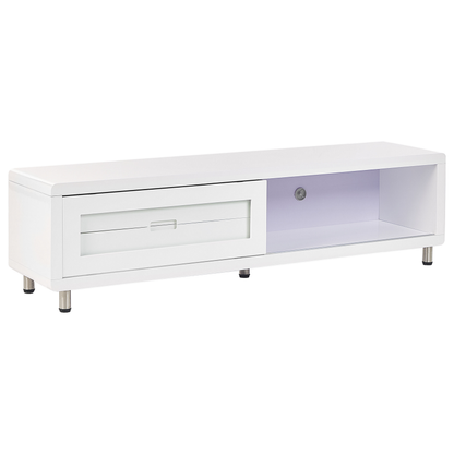 NovaCasa TV Stand White High Gloss Sliding Door 2 Drawers