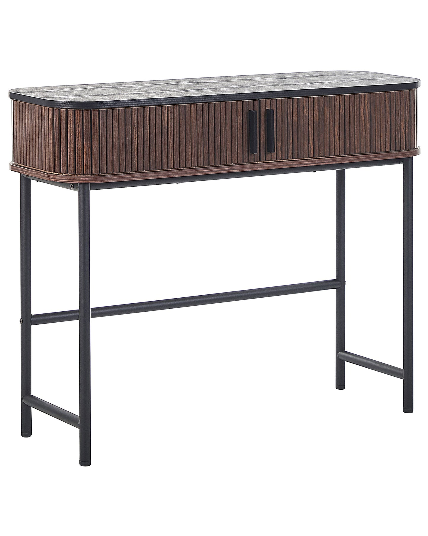 Console Table 100 X 35cm Dark Brown With Sliding Doors
