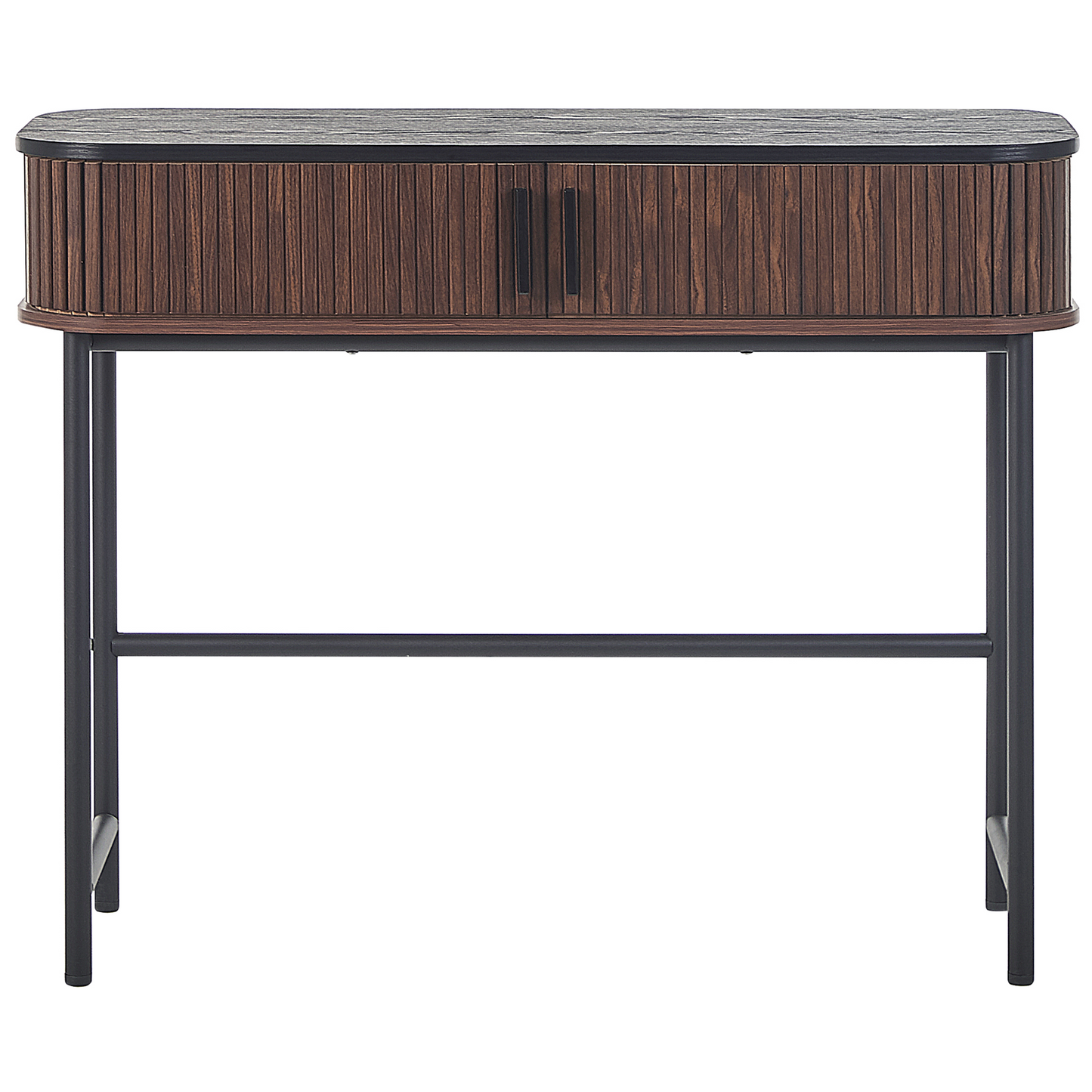 Console Table 100 X 35cm Dark Brown With Sliding Doors