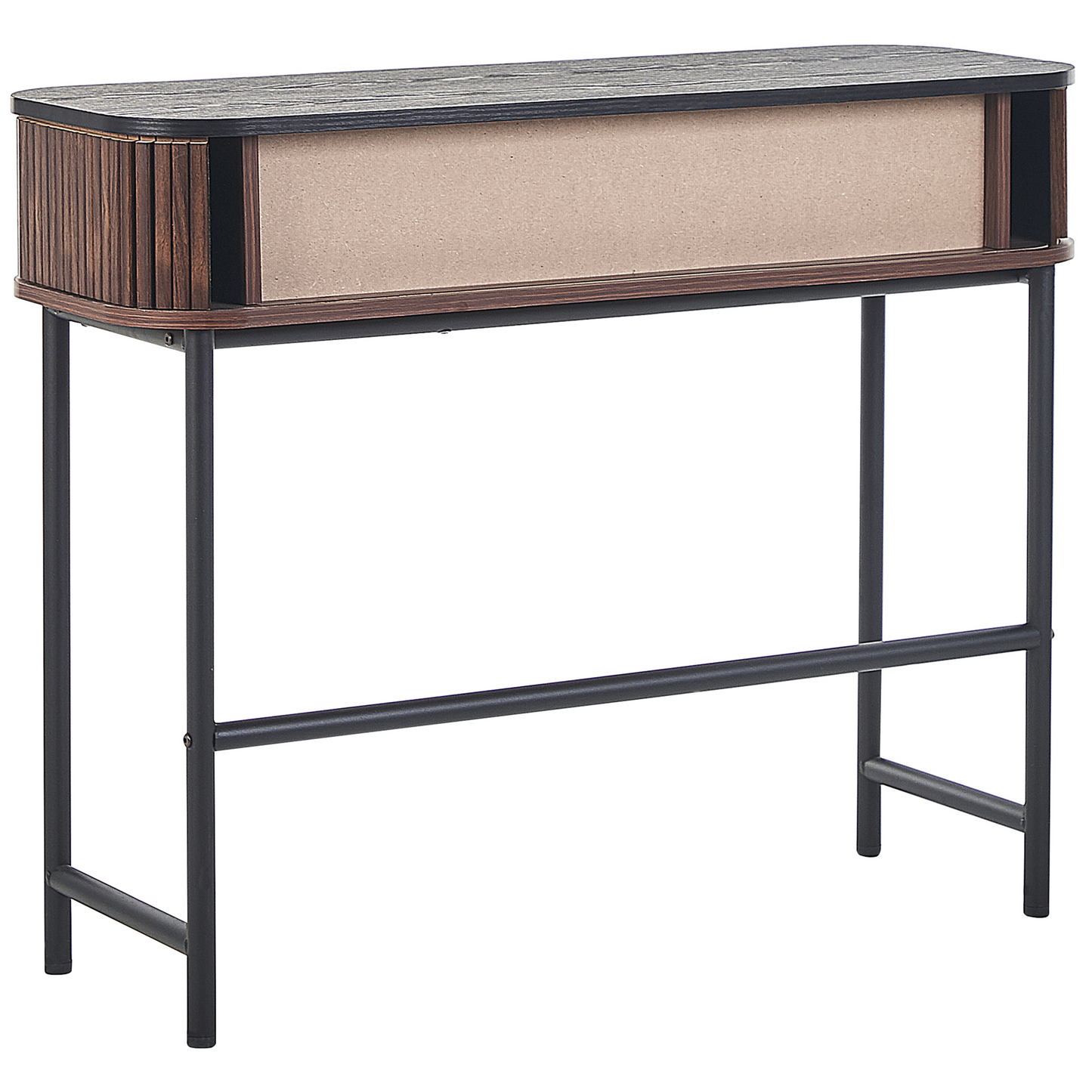 Console Table 100 X 35cm Dark Brown With Sliding Doors
