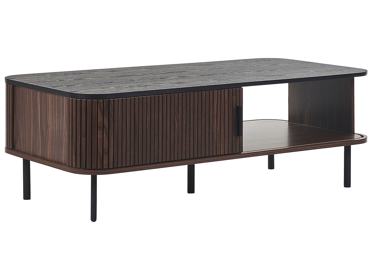 Coffee Table Dark Brown Rustic Sliding Doors With Storage