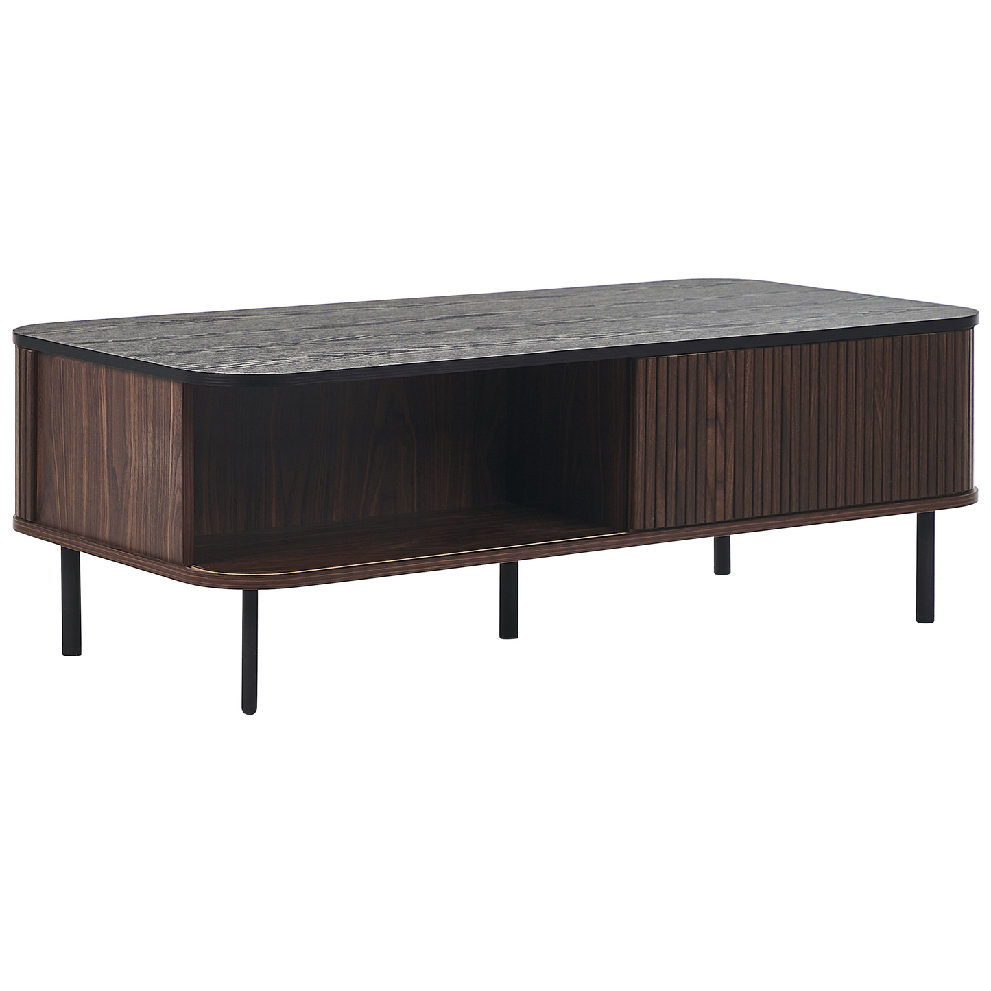 Coffee Table Dark Brown Rustic Sliding Doors With Storage