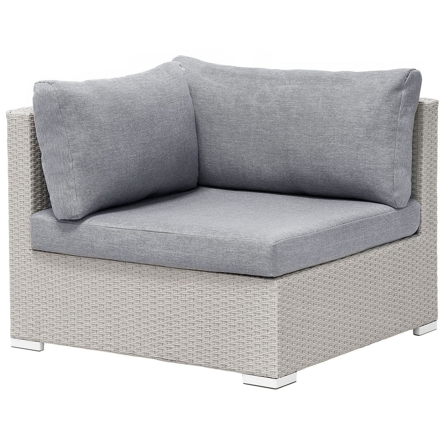 2 Piece Garden Sofa Set Beige Cushions Coffee Table
