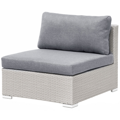 2 Piece Garden Sofa Set Beige Cushions Coffee Table