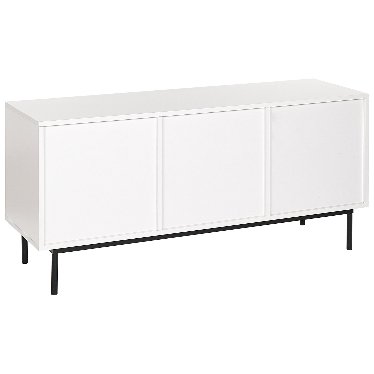 2 Door Sideboard Dark Brown And White Drawers Modern Storage