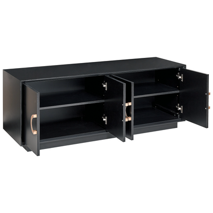 NovaLiving 4 Door Sideboard Black MDF With Gold Handles