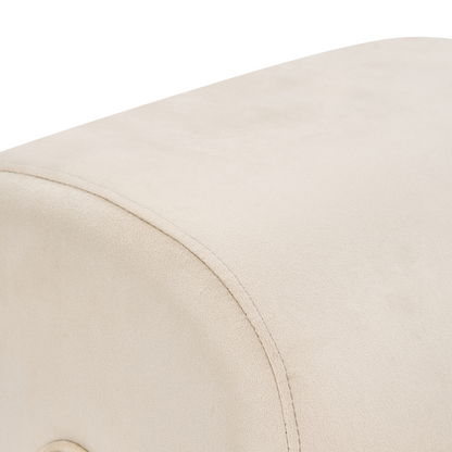 Beige Velvet U Shaped Pouffe Ottoman With Modern Design For Living Room Essentials