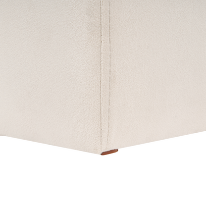 Beige Velvet U Shaped Pouffe Ottoman With Modern Design For Living Room Essentials
