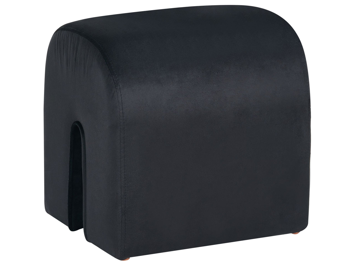 Black Velvet U Shaped Pouffe Ottoman With Velvet Upholstery For Modern Living Room Decor And Extra Seating