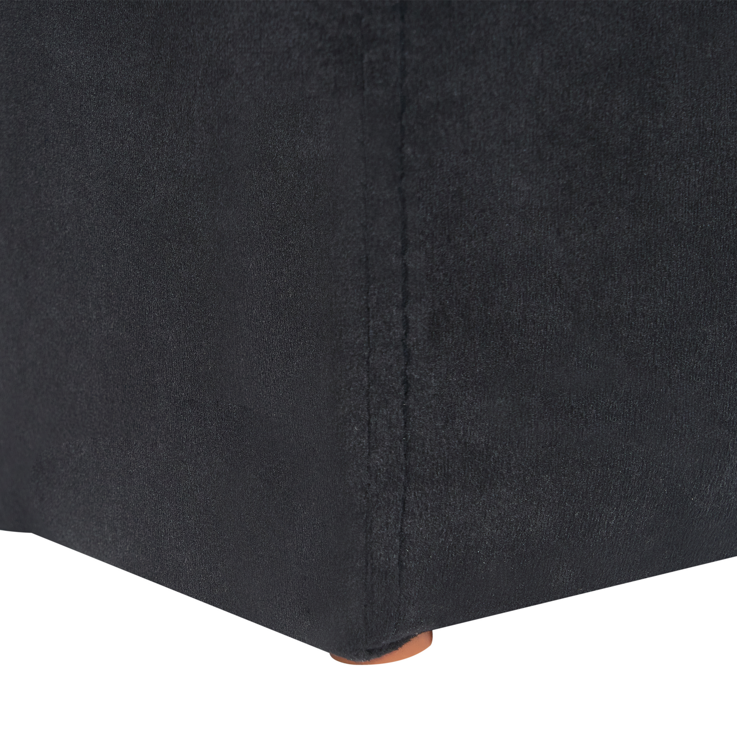 Black Velvet U Shaped Pouffe Ottoman With Velvet Upholstery For Modern Living Room Decor And Extra Seating