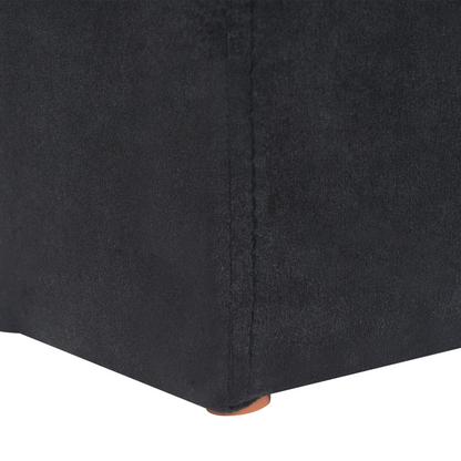 Black Velvet U Shaped Pouffe Ottoman With Velvet Upholstery For Modern Living Room Decor And Extra Seating
