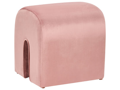 Pink Velvet U Shaped Pouffe Ottoman Modern Living Room
