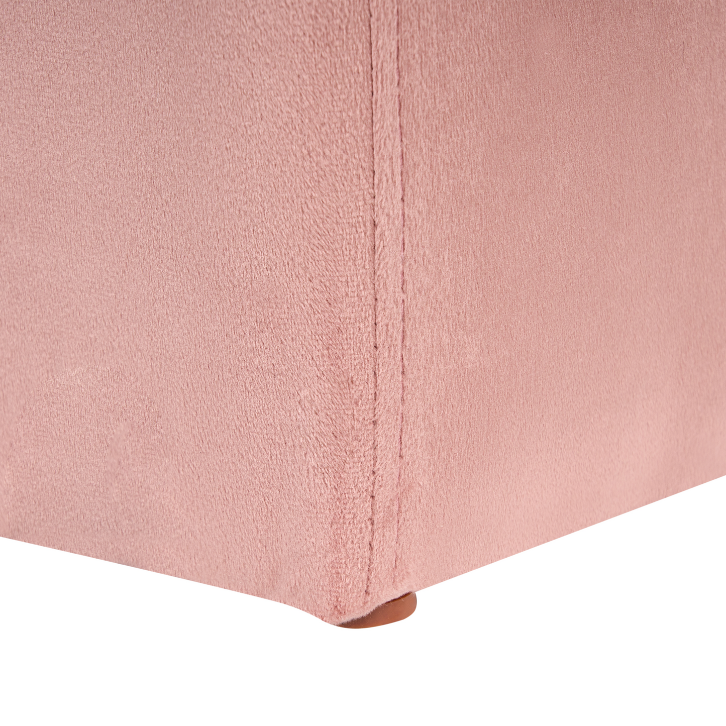 Pink Velvet U Shaped Pouffe Ottoman Modern Living Room