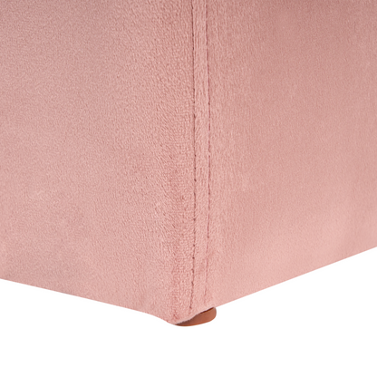 Pink Velvet U Shaped Pouffe Ottoman Modern Living Room