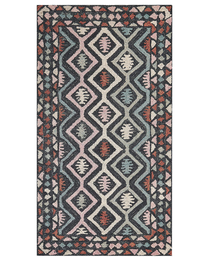 Multicolor Wool Area Rug 80 x 150cm Hand Tufted Geometric